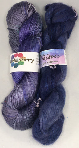 YarnFlower Whisper & Mulberry Wrap 75f